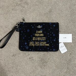 Coach Pouch/Wristlet F88485 Star Wars  "May The Force Be With You" Black  NWT